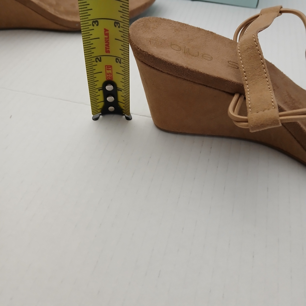 MILLIE STONE Sizes 8.5/ 7.5 Women's Tan Wedge Sandals New $18 - Picture 9 of 11
